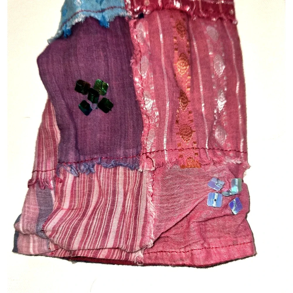 Carrie‎ Allen Patchwork Sequined Button Down Collared Blouse Womens Size Large - Picture 5 of 8